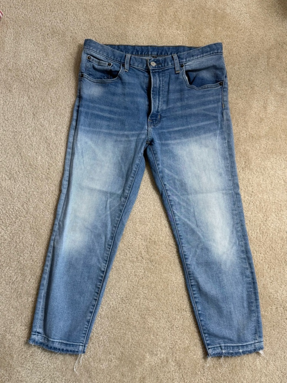 Frye Light Blue Washed Cropped Jeans